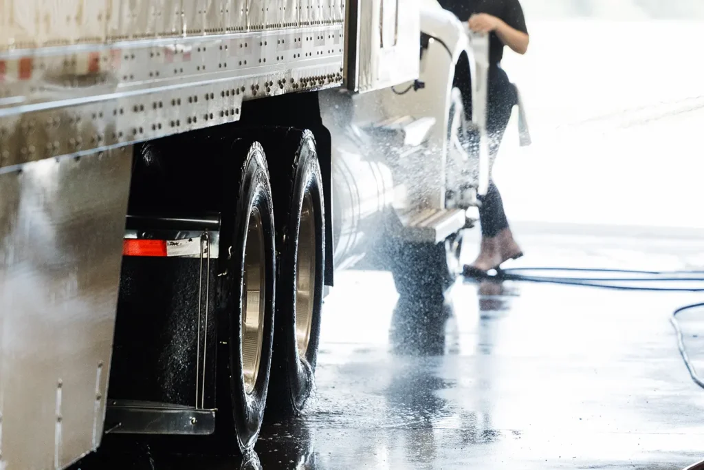 Washing a truck