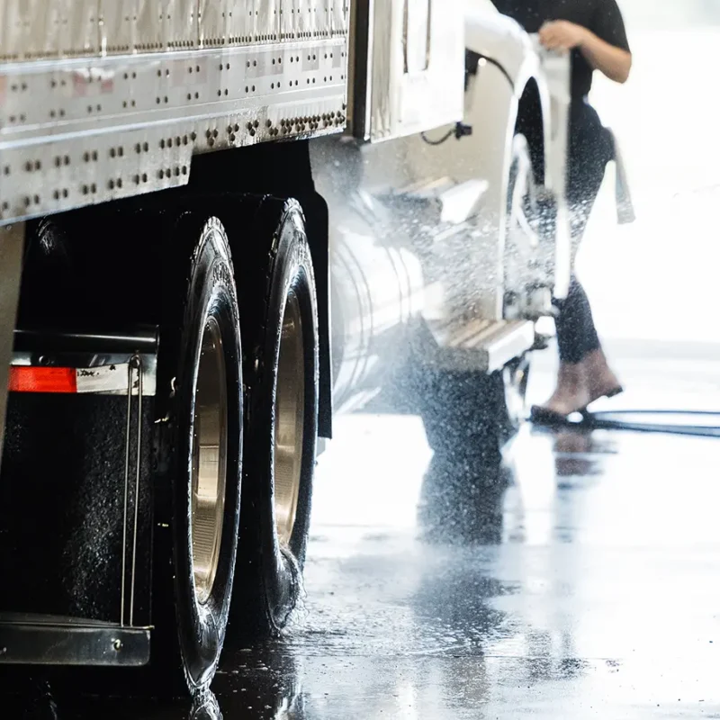 Washing a truck